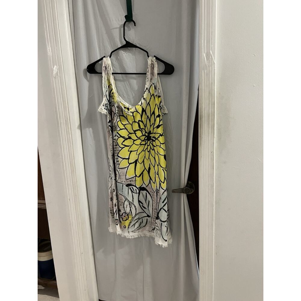 Skif Skifo Yellow Green Pink Floral Print Tank Mojo Dress Sz M - Picture 4 of 5